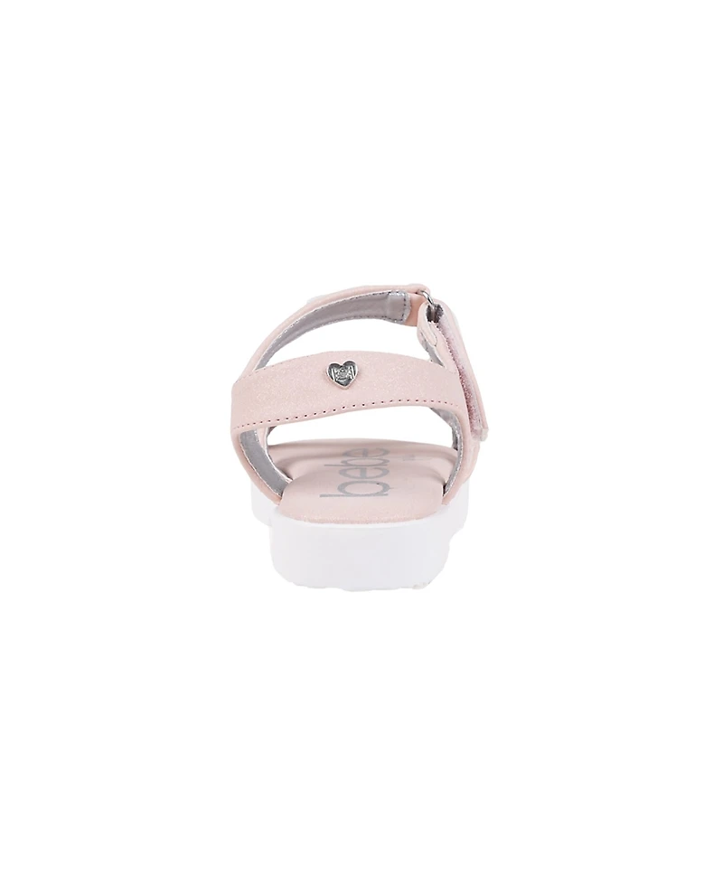 Bebe Little Girls Sporty with Flower Gem Accent Sandals