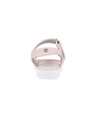 Bebe Little Girls Sporty with Flower Gem Accent Sandals