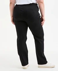 Style & Co Plus Size Straight-Leg Pull-On Jeans, Exclusively at Macy's