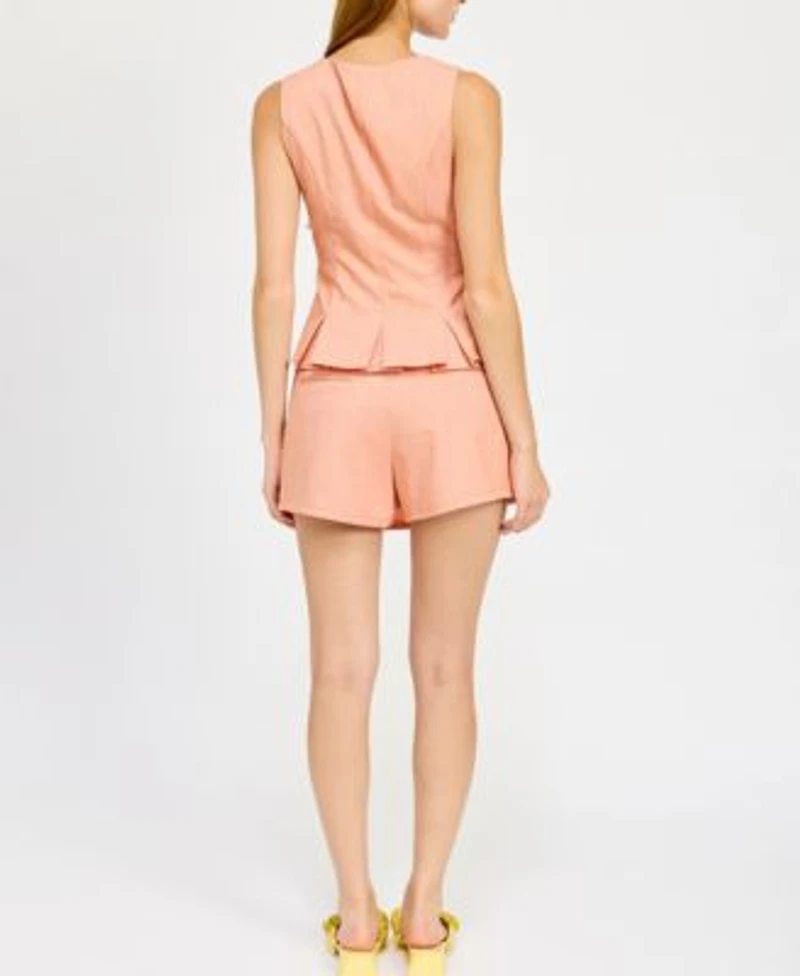 En Saison Womens Amira Peplum Top Skort