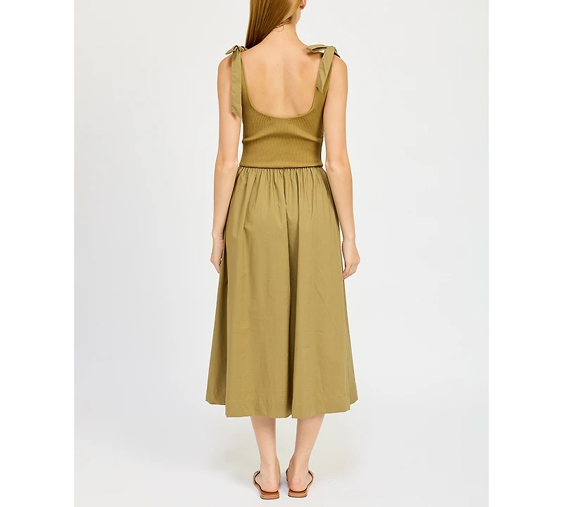 En Saison Women's Wren Mixed-Media Midi Dress