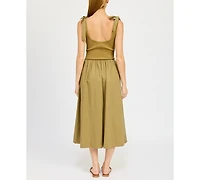 En Saison Women's Wren Mixed-Media Midi Dress