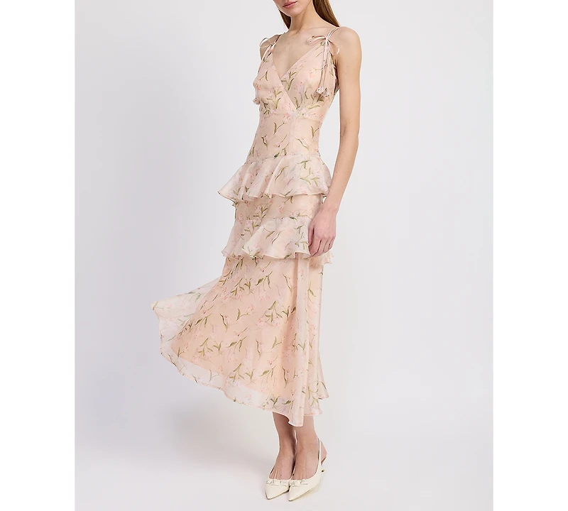 En Saison Women's Kimberly Ruffle Midi Dress