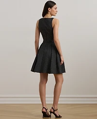 Lauren Ralph Lauren Women's Polka-Dot Belted Faille Cocktail Dress