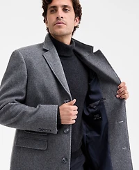 Men's Classic-Fit Twill Wool-Blend Overcoat