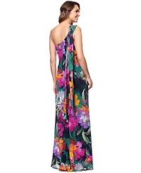 Xscape Petite One-Shoulder Chiffon Fit & Flare Gown