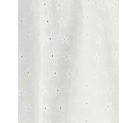 Crystal Doll Juniors' Embroidered Eyelet Puff-Sleeve Dress