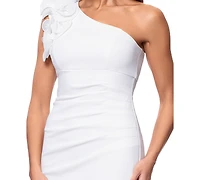 Xscape Women's Ruched Ruffled One-Shoulder Dress