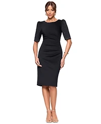 Xscape Women's Boat-Neck Rhinestone-Trim-Sleeve Dress