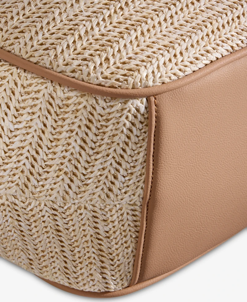 Style & Co Straw Medium 4-Poster Tote, Exclusively at Macy's