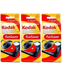 Kodak Fun Saver 35mm One-Time-Use Disposable Camera with Flash, 27 Exposures, 3-Pack