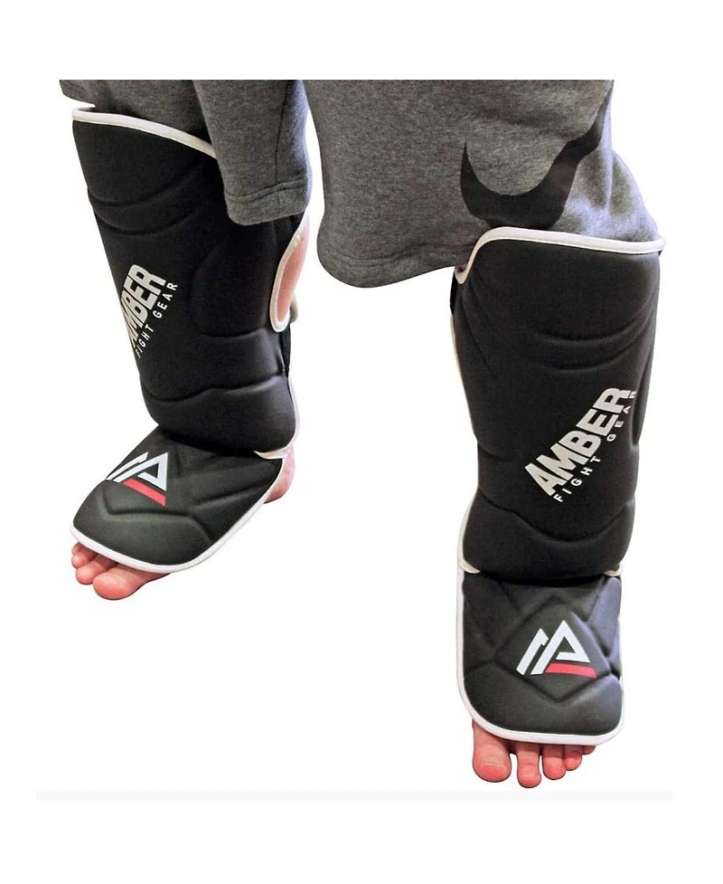 Centurion Muay Thai Shin and Instep Guards, High-Density Foam Protection, Skintex Leather, Adjustable Straps, Lightweight & Durable for Mma