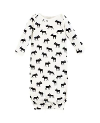 Hudson Baby Boys Thermal Gown 3pk, Sage Dinosaur, Newborn