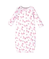 Luvable Friends Baby Girls Soft Interlock Gown Quartet