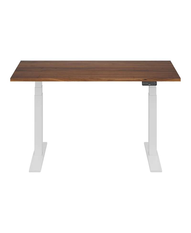 Flexispot E7-commercial 55 W Electric Adjustable Standing Desk, Black Walnut Top, White Base