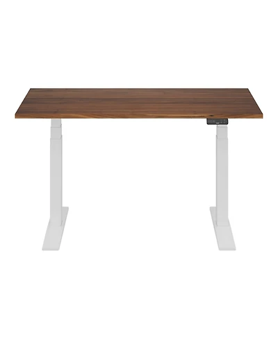 Flexispot E7-commercial 55 W Electric Adjustable Standing Desk, Black Walnut Top, White Base