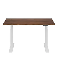 Flexispot E7-commercial 55 W Electric Adjustable Standing Desk, Black Walnut Top, White Base
