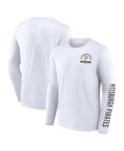Fanatics Men's White Pittsburgh Pirates Press Box Long Sleeve T-Shirt