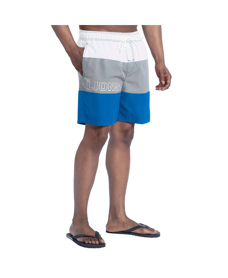G-iii Sports by Carl Banks Men's Blue/Silver Detroit Lions Sunrise Volley Swim Shorts