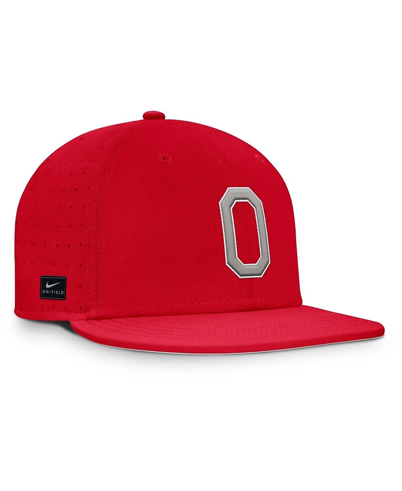 Nike Men's Scarlet Ohio State Buckeyes On-Field Dugout True Performance Fitted Hat