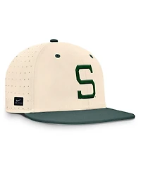 Nike Men's Natural Michigan State Spartans On-Field Dugout True Performance Fitted Hat