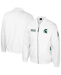 Colosseum Men's Michigan State Spartans White Rabbit Full-Zip Bomber Jacket