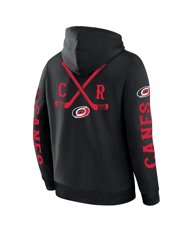 Fanatics Men's Black Carolina Hurricanes Big City Legacy Fleece Pullover Hoodie
