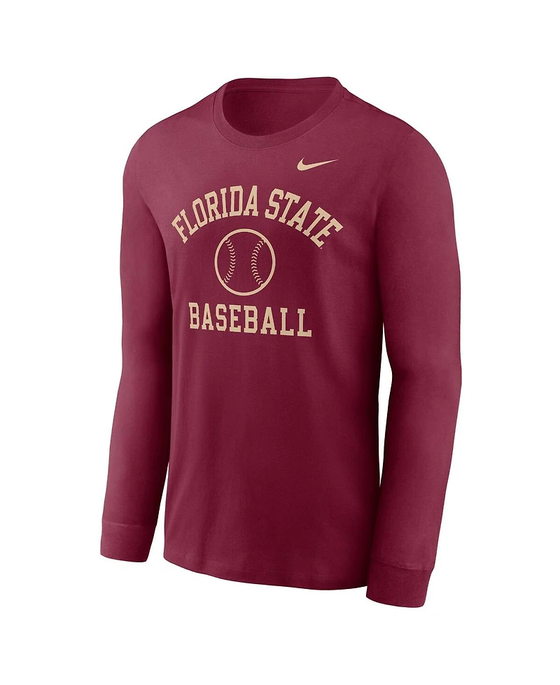 Nike Men's Garnet Florida State Seminoles Essential Baseball Arch Long Sleeve T-Shirt