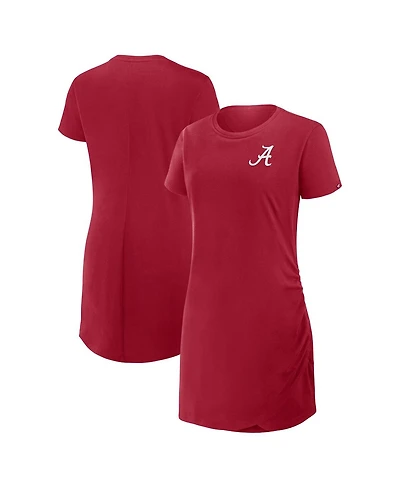Fanatics Women's Crimson Alabama Tide Relaxed Fit Drape T-Shirt Dress