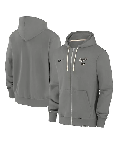 Nike Men's Charcoal Baltimore Orioles Authentic Collection Travel Performance Full-Zip Hoodie
