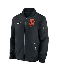 Nike Men's Black San Francisco Giants Authentic Collection Dugout Full-Zip Bomber Jacket