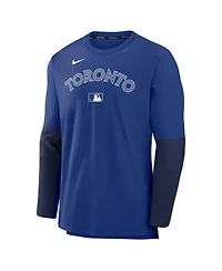 Nike Men's Royal/Navy Toronto Blue Jays Authentic Collection Lightweight Player Tri-Blend Performance Pullover Sweatshirt