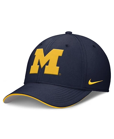 Nike Men's Navy Michigan Wolverines 2025 Dugout Coaches Rise Swoosh Performance Flex Hat