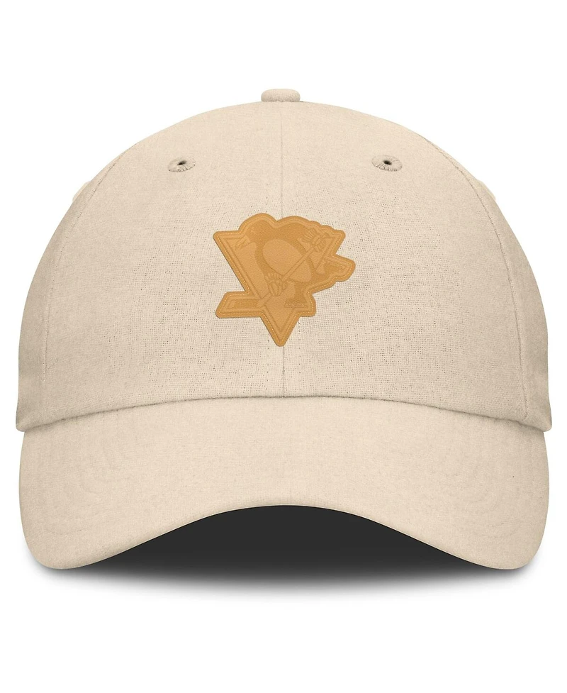 Fanatics Men's Tan Pittsburgh Penguins Front Office Canvas Adjustable Hat