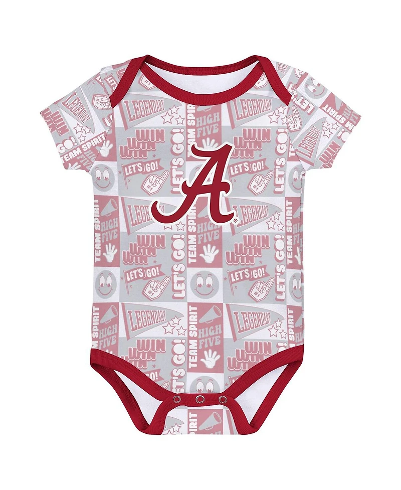 Outerstuff Newborn Crimson Alabama Crimson Tide Sunday Comics Bodysuit 3-Pack