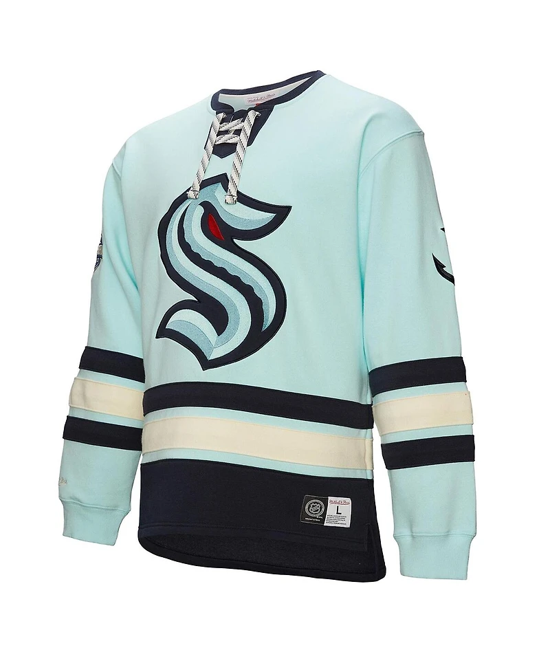 Mitchell & Ness Men's Light Blue Seattle Kraken Heritage Lace-Up Pullover Sweatshirt