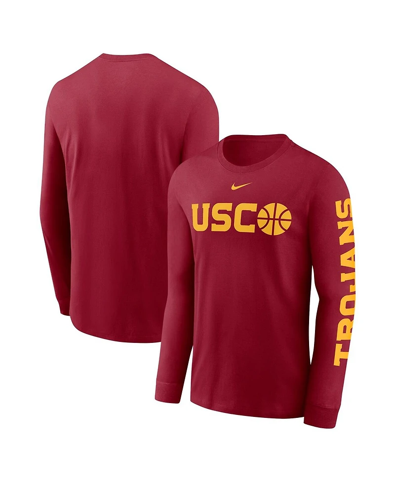 Nike Men's Cardinal Usc Trojans Basketball Icon Two-Hit Long Sleeve T-Shirt