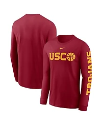 Nike Men's Cardinal Usc Trojans Basketball Icon Two-Hit Long Sleeve T-Shirt
