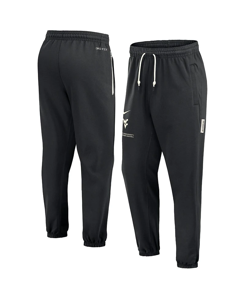 Nike Men's Black West Virginia Mountaineers Basketball Travel Fleece Performance Pants