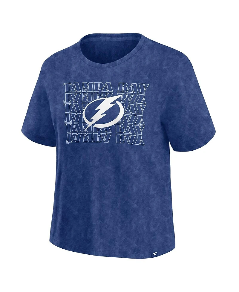 Fanatics Women's Blue Tampa Bay Lightning Faded Wash T-Shirt