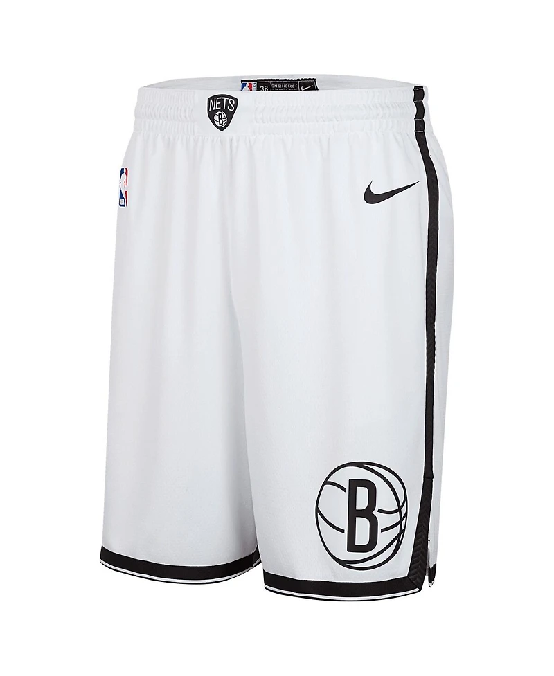 Nike Men's White Brooklyn Nets 2024/25 Association Edition Swingman Shorts