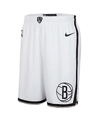 Nike Men's White Brooklyn Nets 2024/25 Association Edition Swingman Shorts