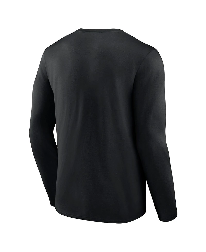 Fanatics Men's Black Wisconsin Badgers Team Lockup Long Sleeve T-Shirt