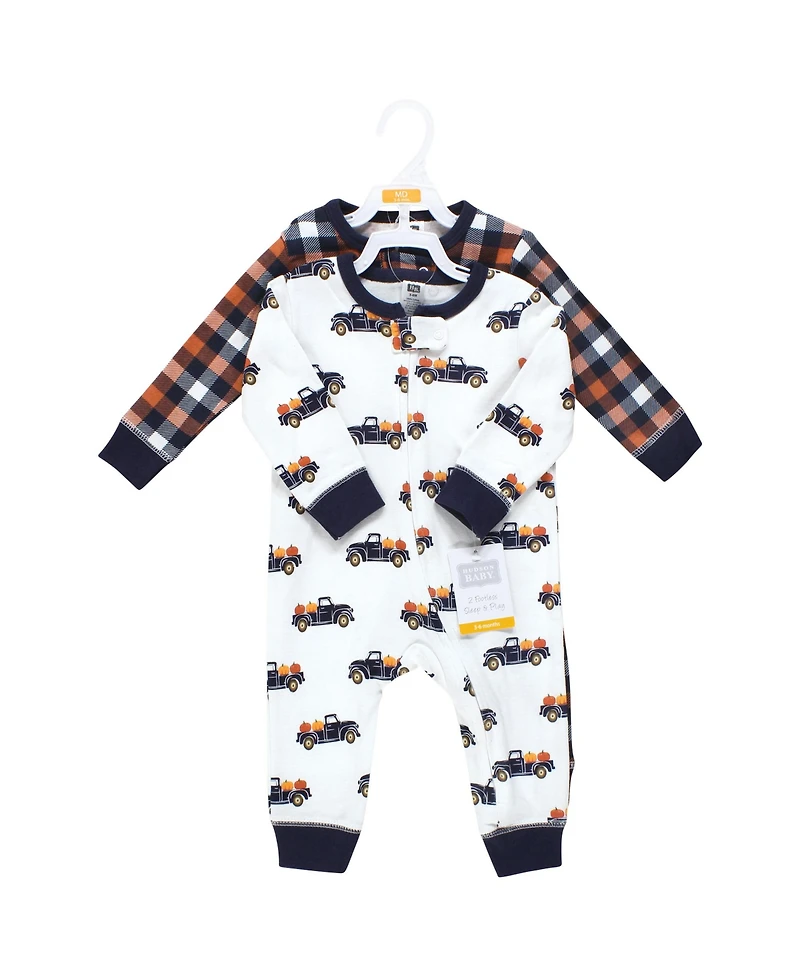 Hudson Baby Boys Unisex 2Pk Sleep and Play
