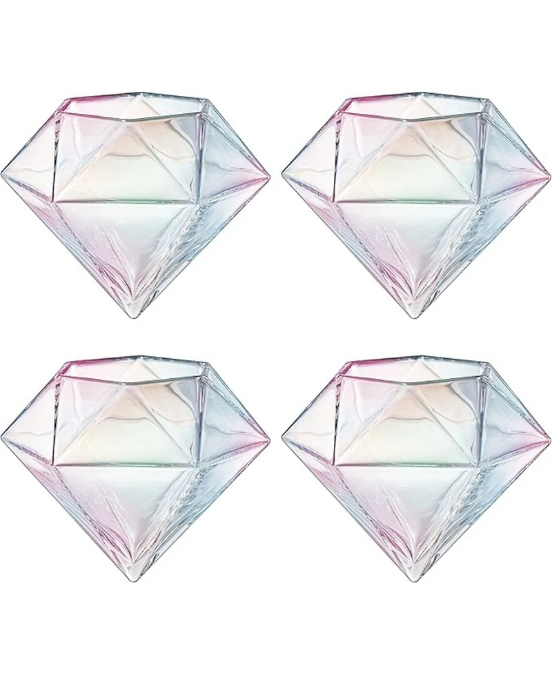 The Wine Savant Diamond Whiskey and Wine Glasses, Set of 4