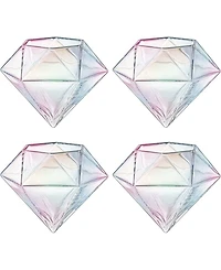 The Wine Savant Diamond Whiskey and Wine Glasses, Set of 4