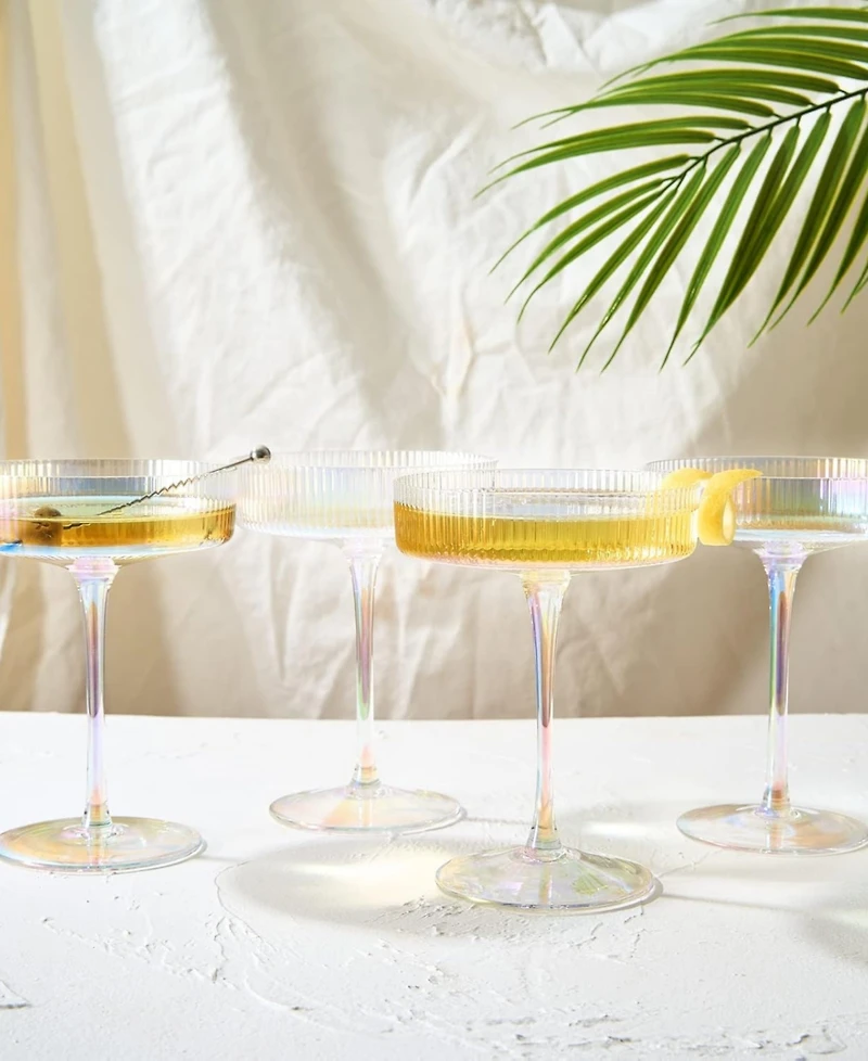 The Wine Savant Vintage Art Deco Coupe Glasses, Set of 4