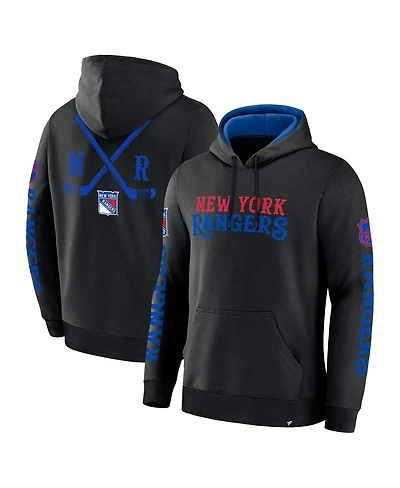Fanatics Men's Black New York Rangers Big City Legacy Fleece Pullover Hoodie