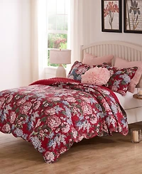 Greenland Home Fashions Millie Modern Floral Print 3-Pc. Quilt Set, King