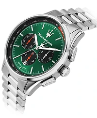 Maserati Men's Chronograph Stainless Steel and Black Leather Interchangeable Watch Set, 42mm